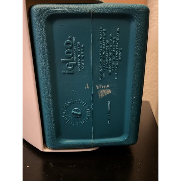 IGLOO S'COOL MATE COOLER Teal & White Body Purple Accent USA EUC VTG 90s - Picture 7 of 8